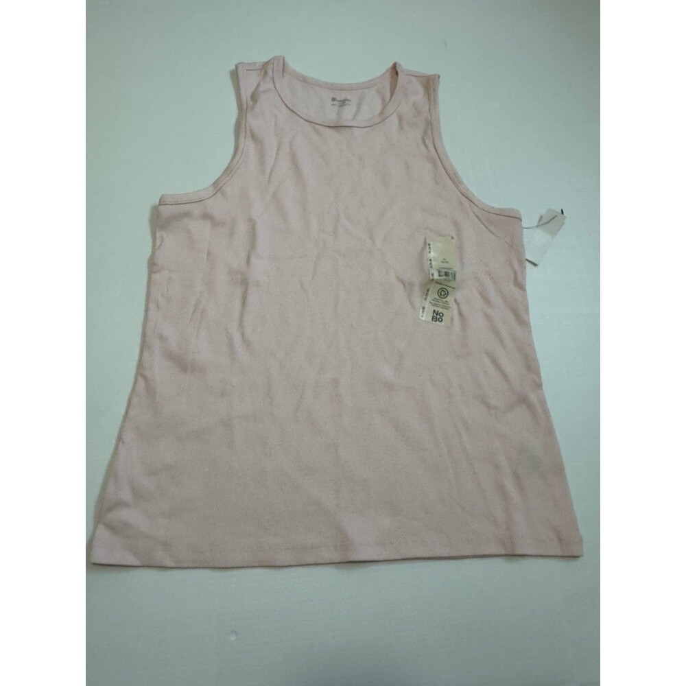 No Boundaries Women’s Ribbed High Neck Tank Top Pink Cameo XL NWT